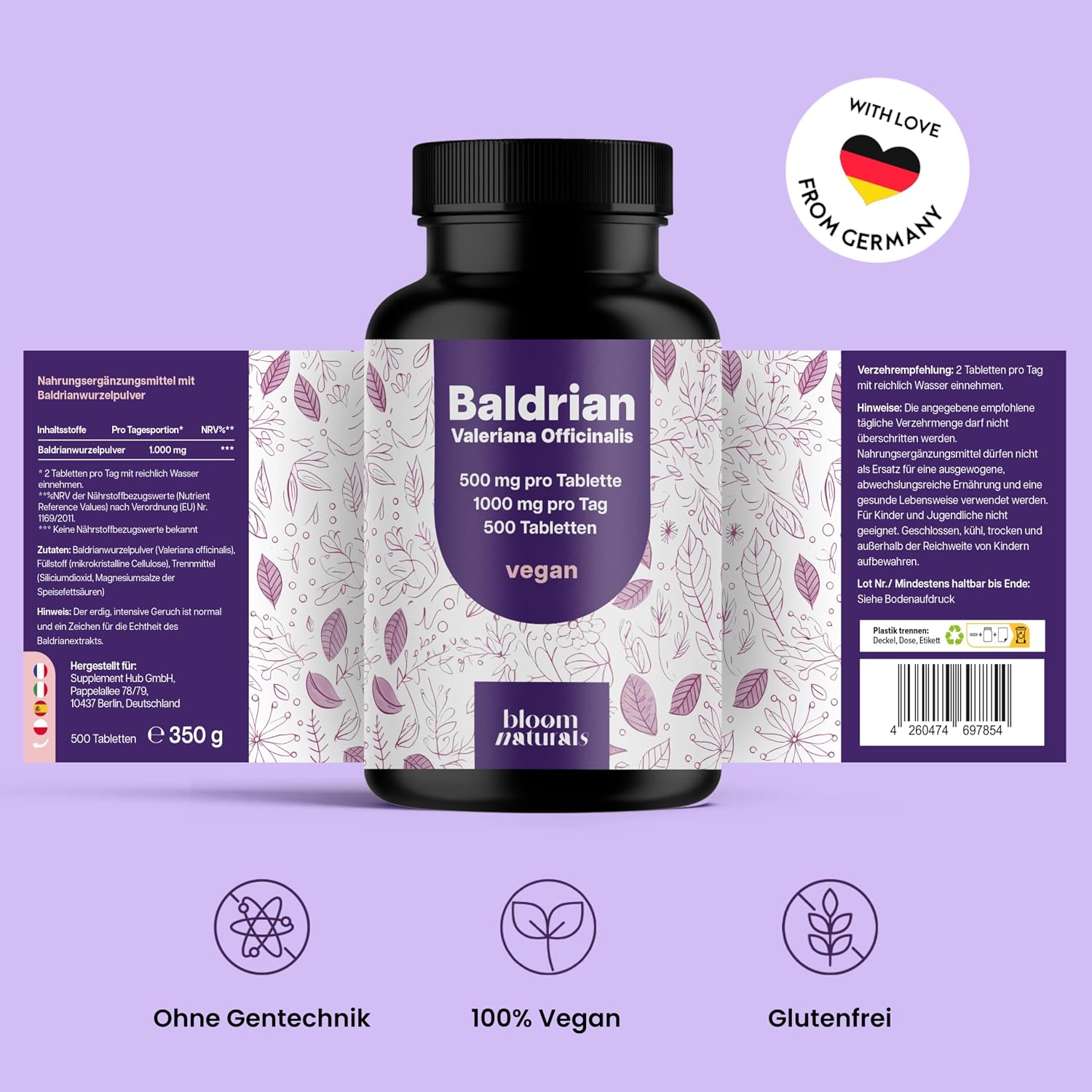 Thumbnail 5 de Baldrian Hochdosiert 500 Tabletten 1000 mg