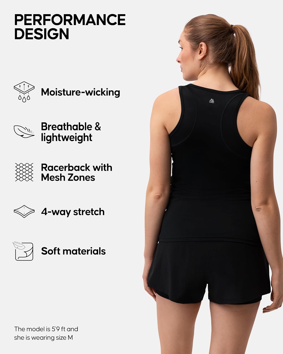 Detalle 2 de DANISH ENDURANCE Women's Gym Tank Top, Racerback, 95% Recycled Polyester