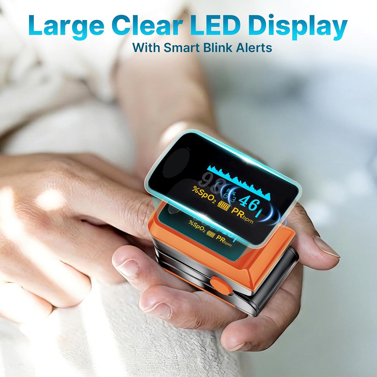Thumbnail 2 de Keanor 331 Fingertip Pulse Oximeter with OLED Display, SpO₂ and Pulse Rate