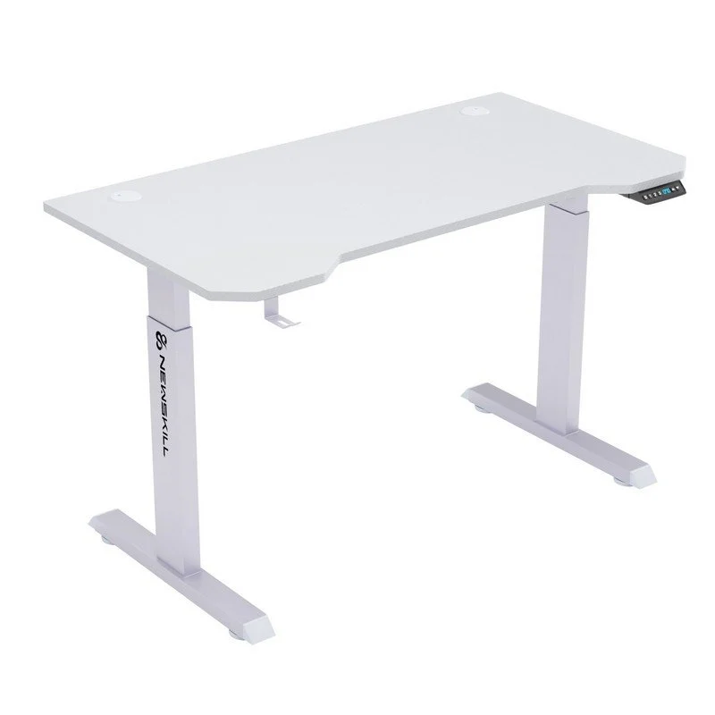 Detalle de Newskill Belenor PRO: Mesa Gaming Blanca con Altura Ajustable 120x60 cm