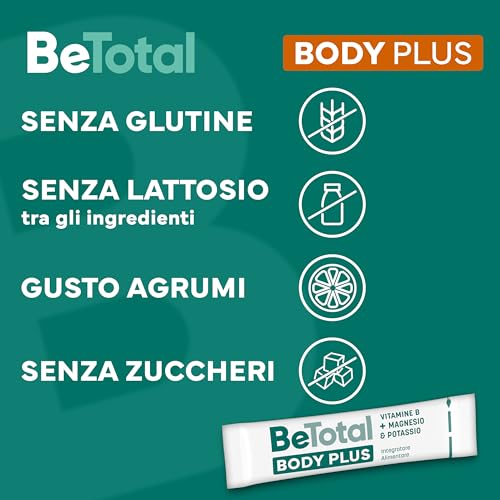 Detalle de Be-Total Body Plus – Integratore Stanchezza e Debolezza Muscolare, 20 Bustine agrumi