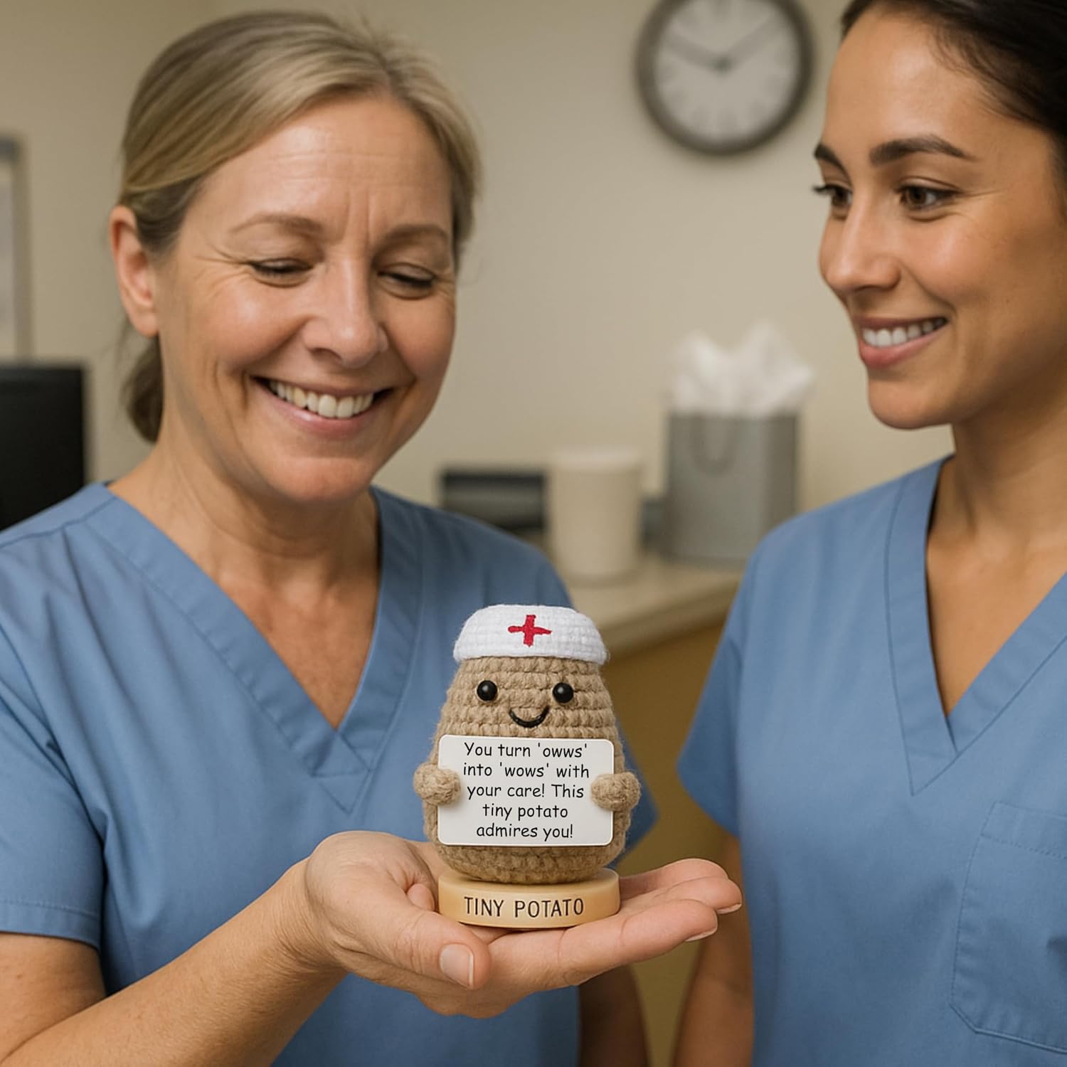 Thumbnail 2 de Nurse Gifts for Women - Positive Crochet Potato with 30 Signs: Cute, Funny, and Heartfelt RN Appreciation