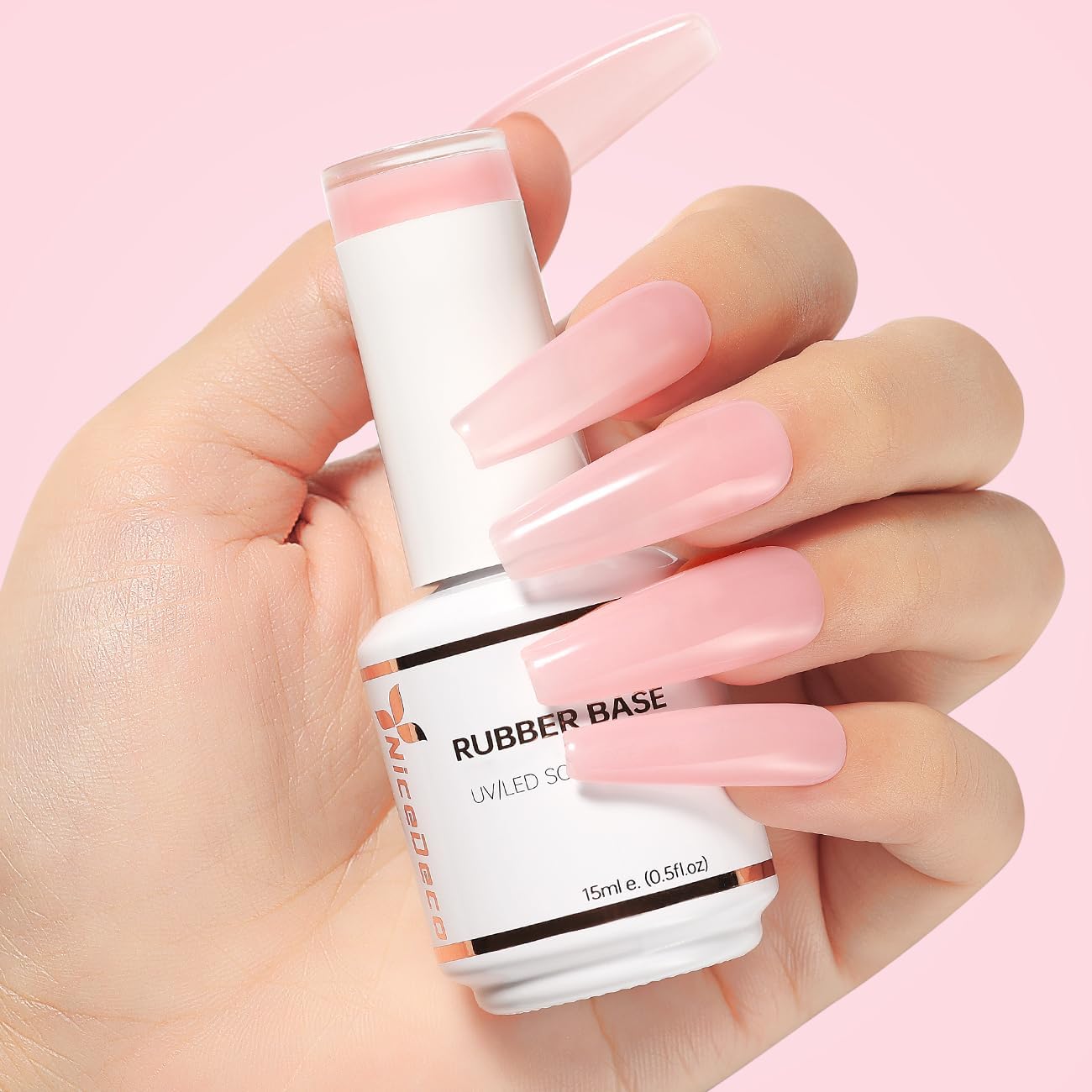 Thumbnail 3 de Nicedeco Rubber Base 15 ml — base semi-permanente sans HEMA, gel UV LED 5 en 1 (R24)