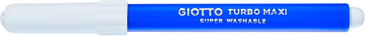 Detalle de GIOTTO Turbo Maxi Barattolo Set 12×4 Pennarelli a Punta Larga 5 mm – Super Lavabili