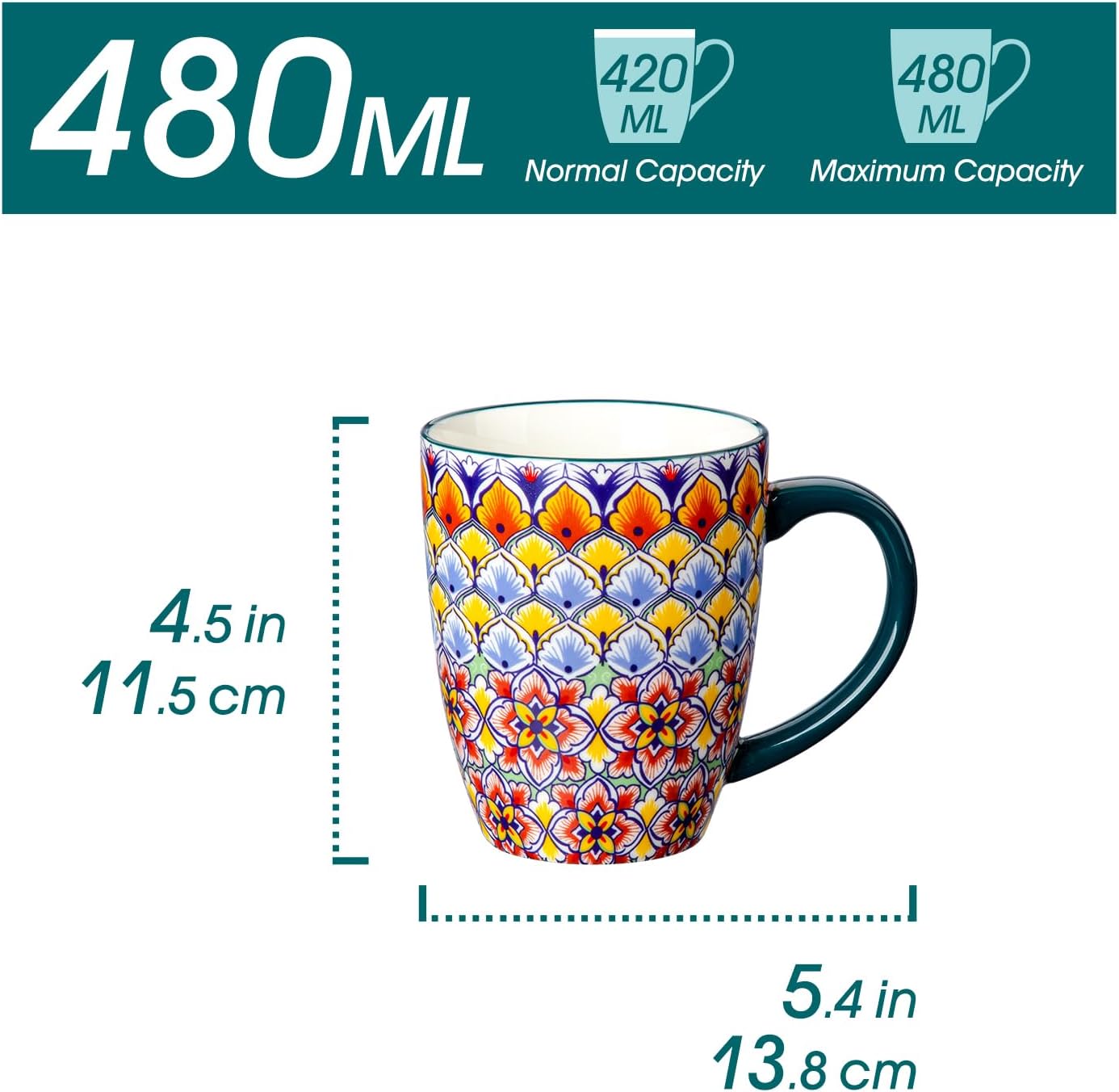 Detalle de vancasso SIMI 480 ml Kaffeetassen Set 6er