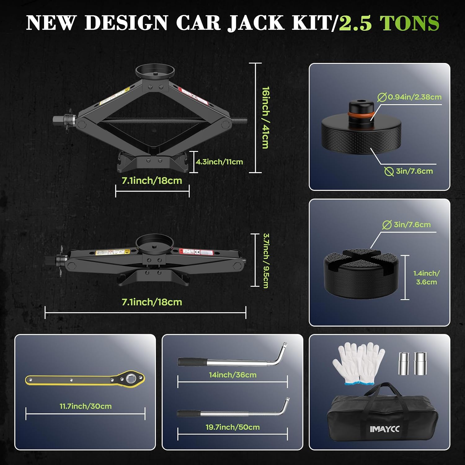 Detalle 2 de IMAYCC Gato de tijera 2,5T para coche
