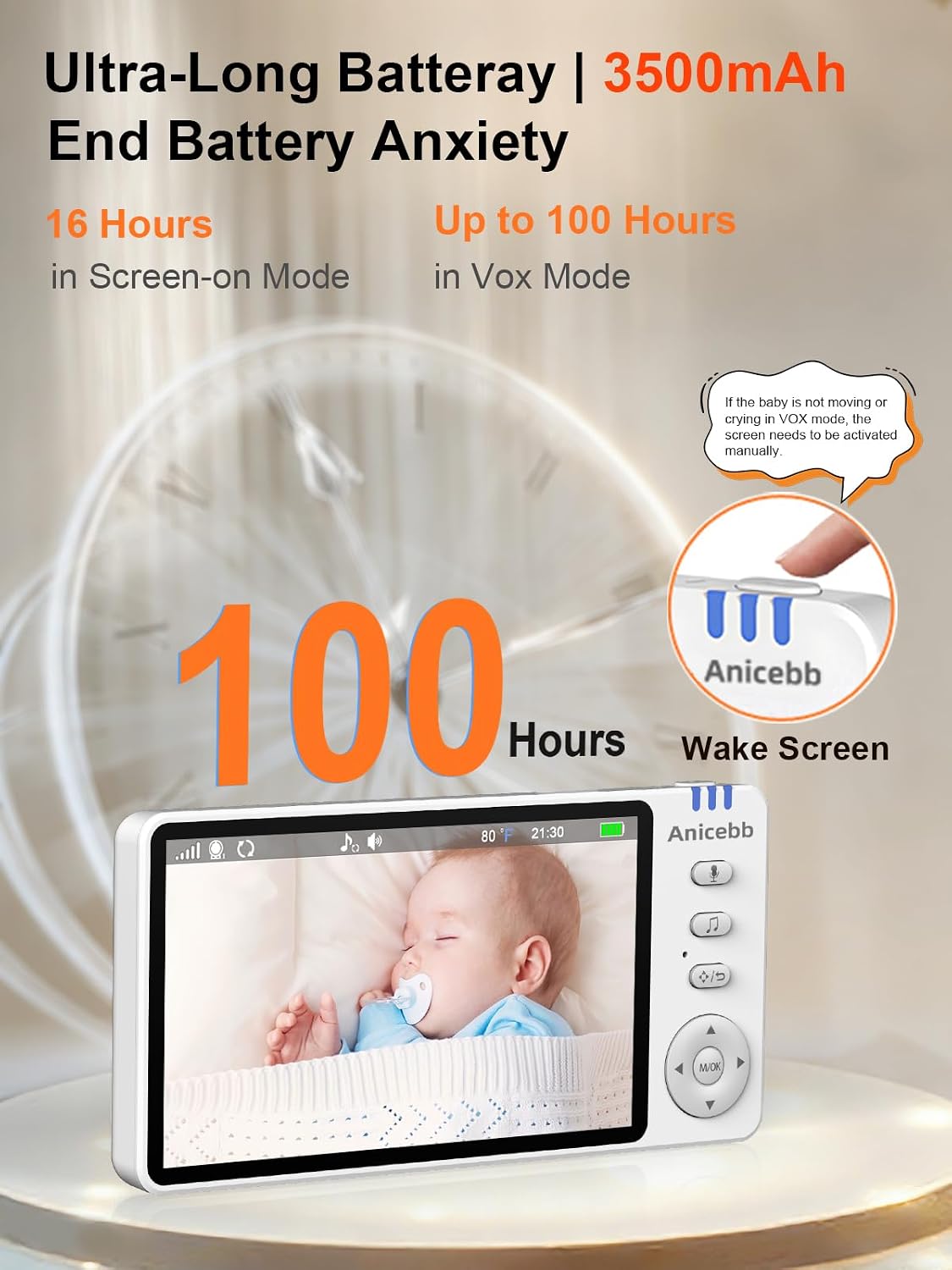 Detalle de Anicebb Baby Monitor, 5-Inch