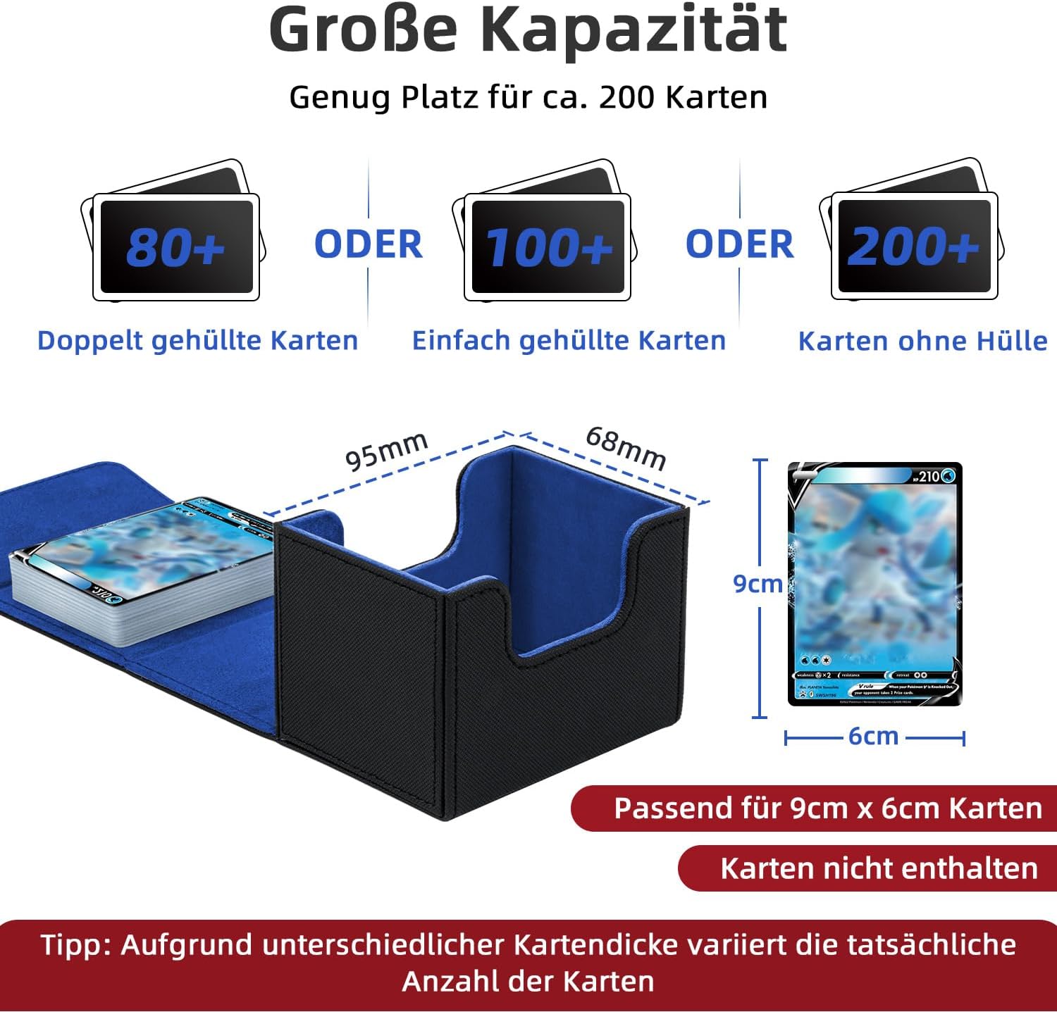 Detalle 2 de Tolesum Card Deck Box für MTG & Commander – Sammelkartenbox mit magnetischem Verschluss (für 100+ Karten, horizontal)