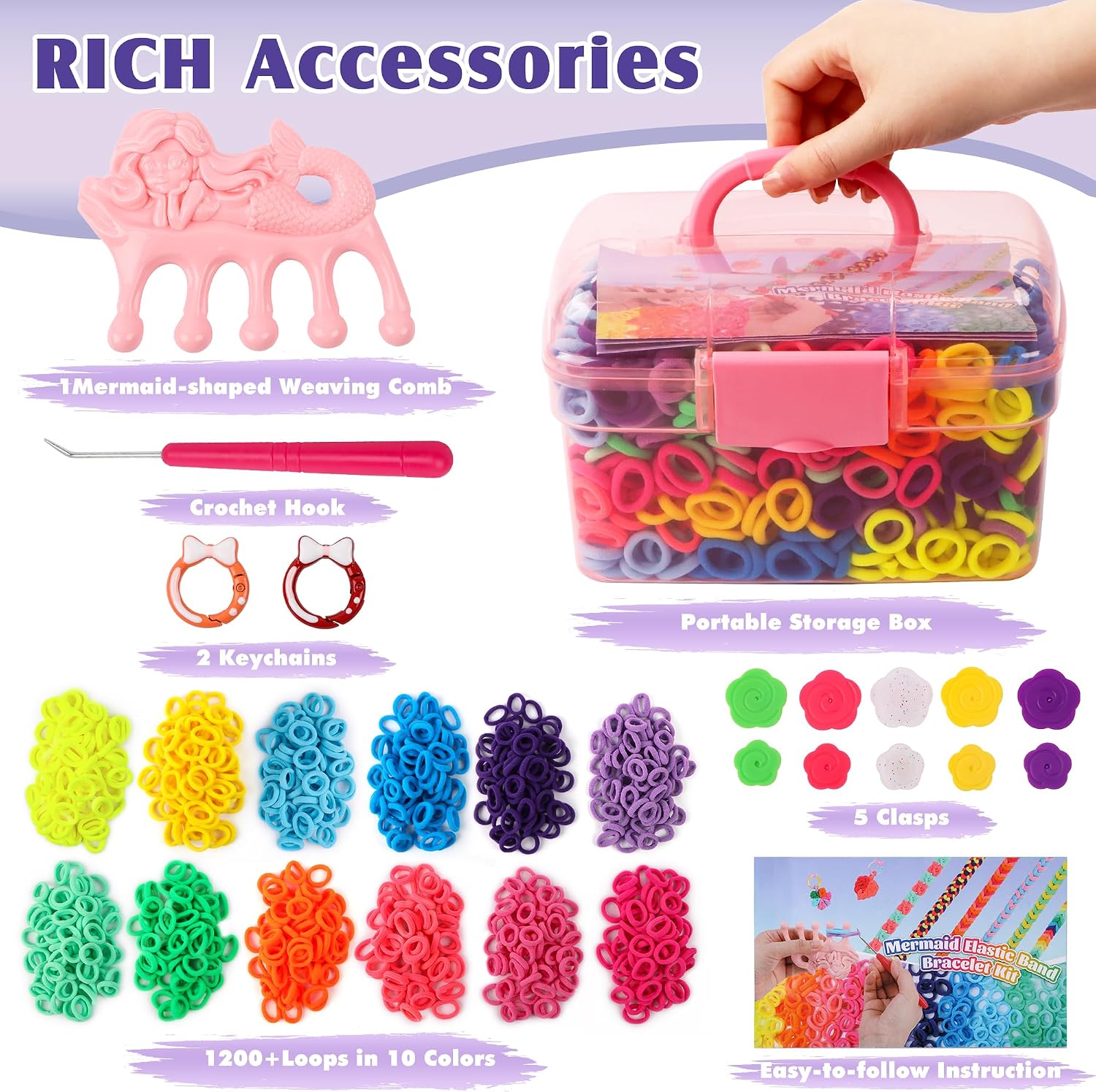 Detalle de DPAPDI Mermaid Bracelet Making Kit: Creative Jewelry Craft for Kids Aged 6-12