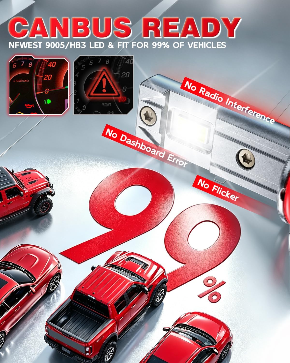 Detalle de TOPIK H11 Bulbs, 6500K Cool White, H16/H9/H8 Fitment, 2-Pack