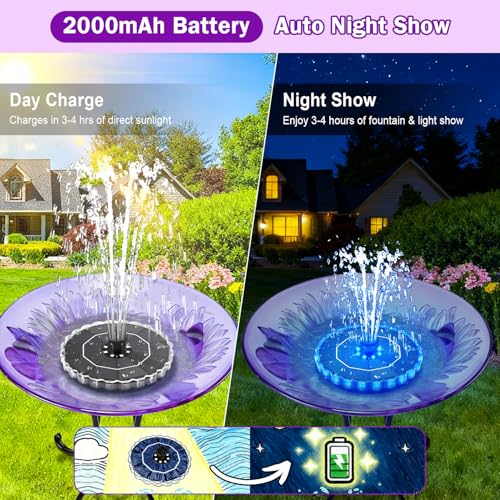 Thumbnail 4 de SZMP Fuente Solar Jardín Exterior con 32 LEDs y Bomba de Agua de 3.5W