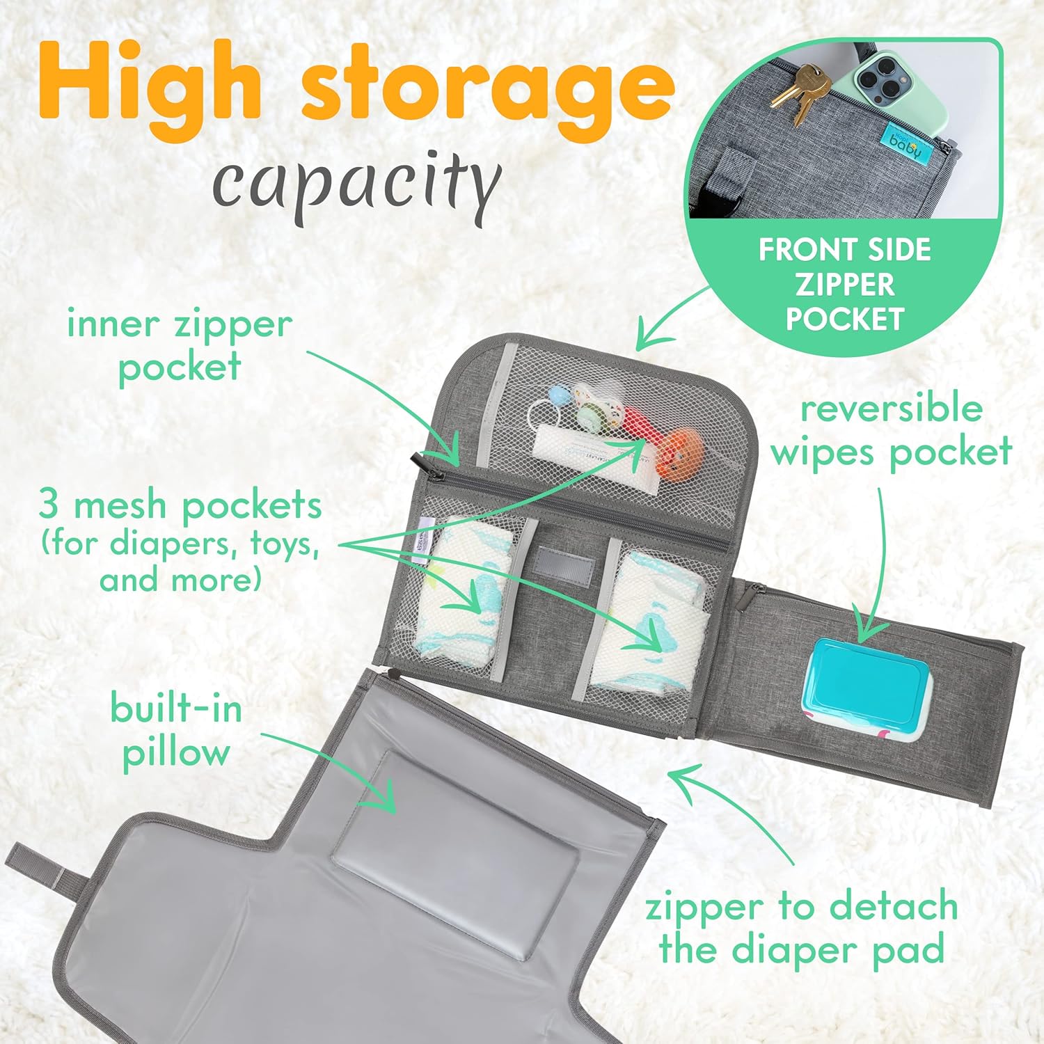 Thumbnail 1 de Kopi Baby Portable Diaper Changing Pad, Grey