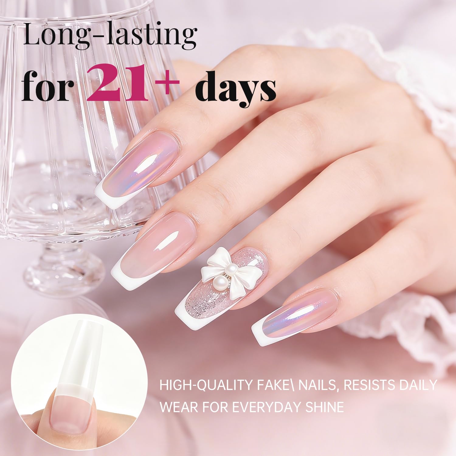 Thumbnail 2 de krofaue 500PCS Soft Gel False Nails Tips 500PCS