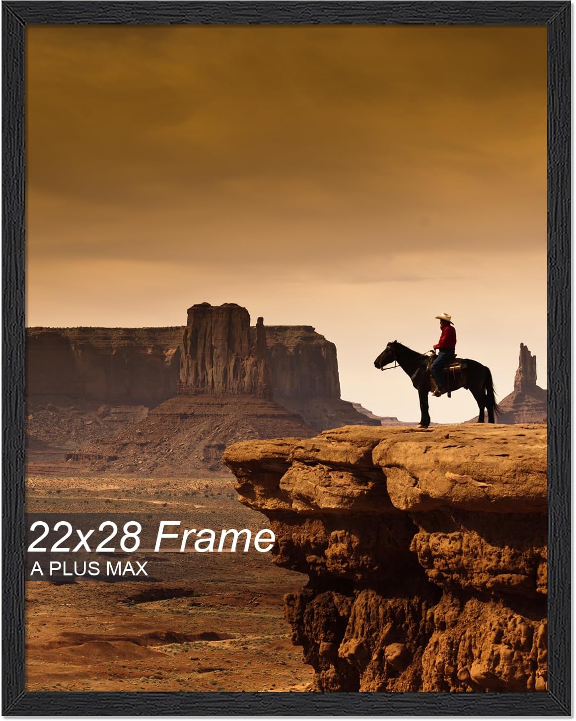 Detalle de A PLUS MAX 22x28 Picture Frame in Black Engineered Wood