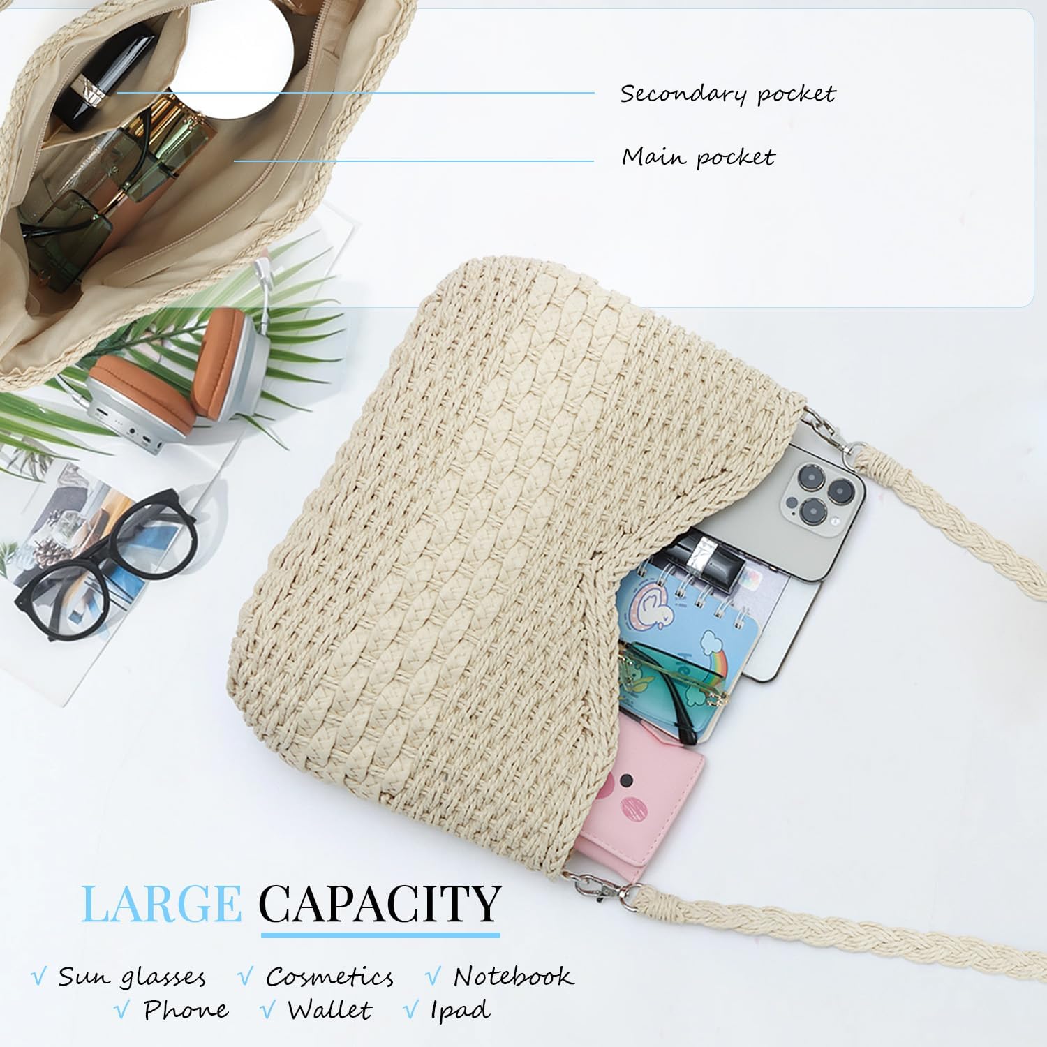Thumbnail 5 de Freiesoldaten Handmade Straw Crossbody Pocketbook Bag