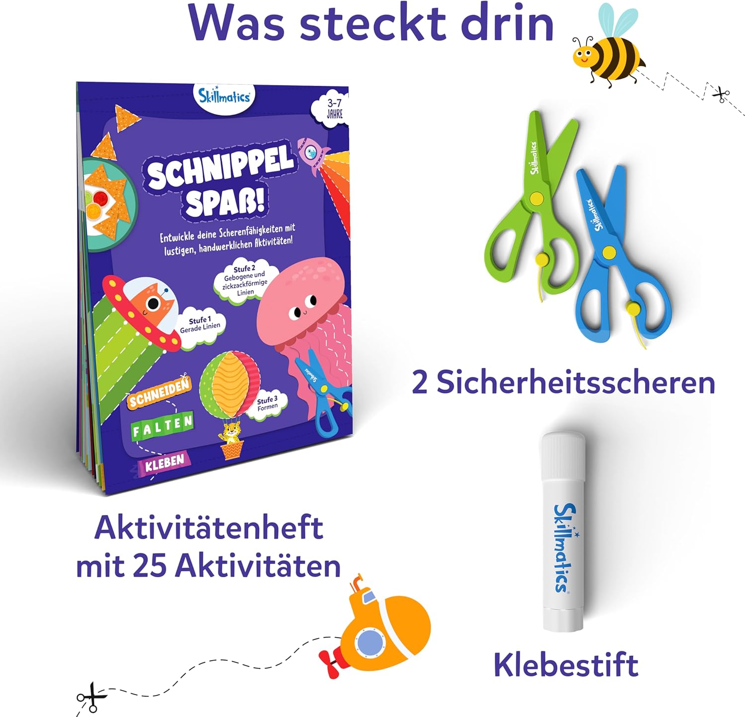 Detalle de Skillmatics Schnippel Spaß: Bastelset zur Förderung von Scherenschnitten für Kinder 3–7
