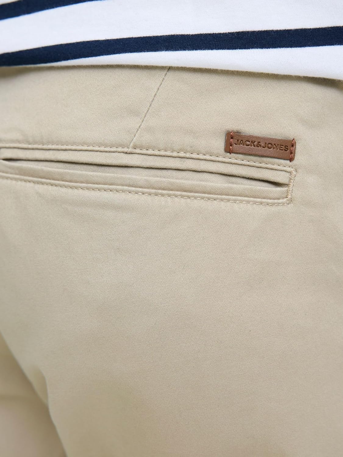 Detalle de JACK & JONES Chino Shorts Regular Fit – Baumwolle mit Stretchanteil, mittlere Taille