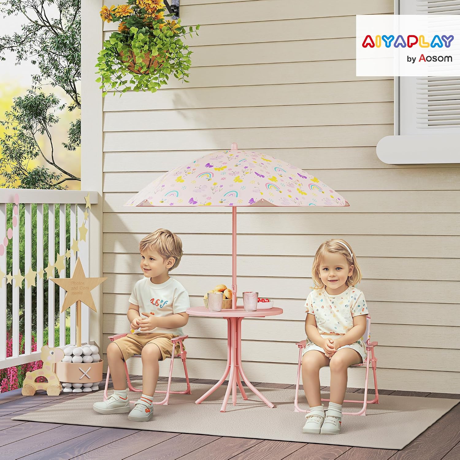 Detalle 2 de AIYAPLAY Conjunto de Mesa y Sillas Infantil 4 piezas