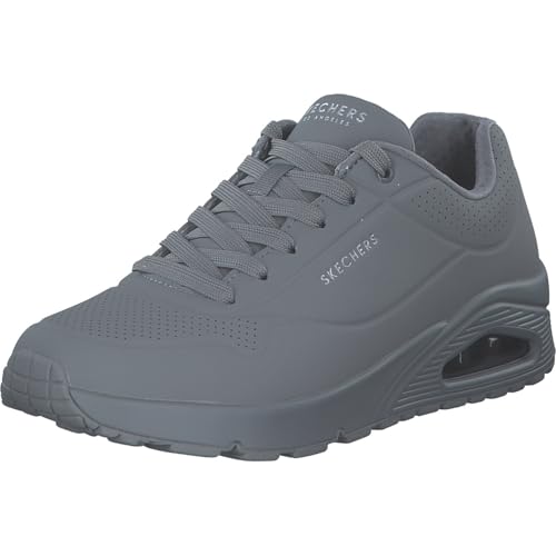 Detalle de Skechers Uno Stand On Air (LTGY) para hombre, zapatillas con cordones y suela de caucho