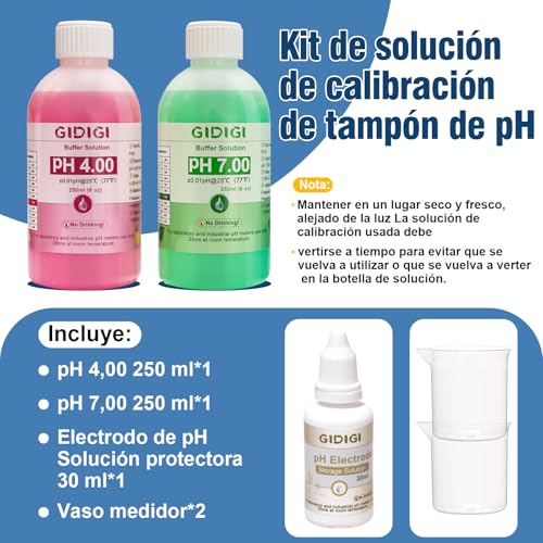 Detalle 2 de Kit étalonnage pH-mètre avec 250 ml x 2 📏