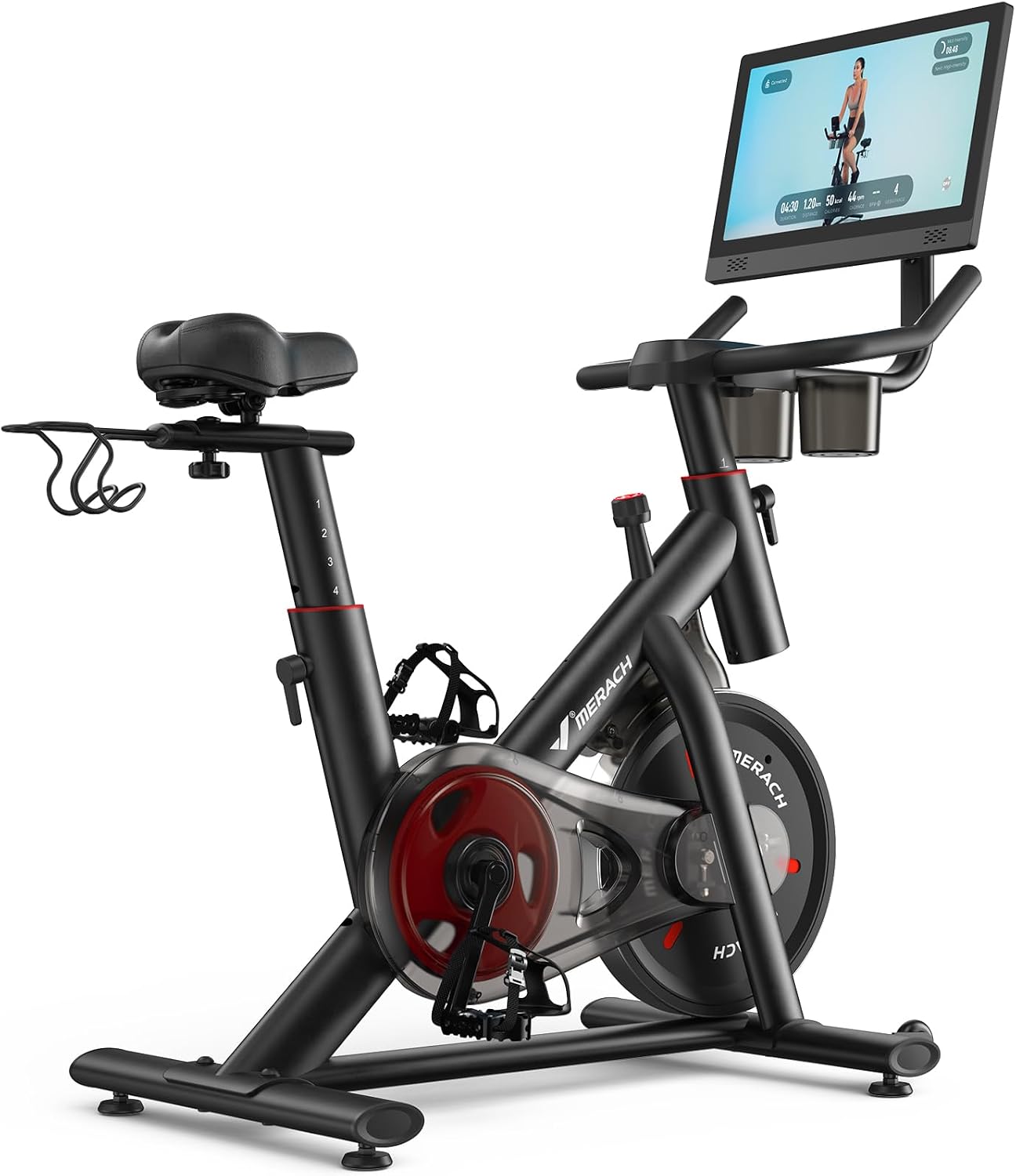 Detalle de MERACH S26 Magnetic Exercise Bike with 15.6-Inch HD Mirroring Screen and App