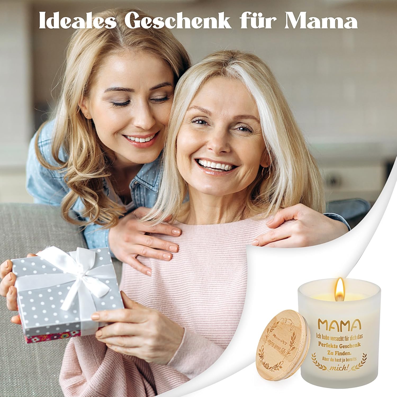 Thumbnail 1 de Geschenkset Lavendel-Duftkerzen im Glas für Mama – 50+ Stunden Brenndauer, 100% natürliches Wachs