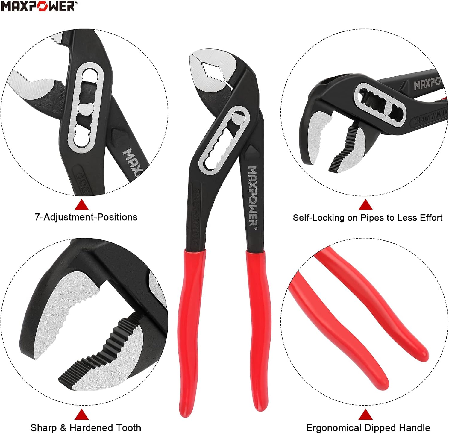 Thumbnail 2 de MAXPOWER 250mm Water Pump Plier (10in) Quick Change Adjustable Multigrip Groove Joint