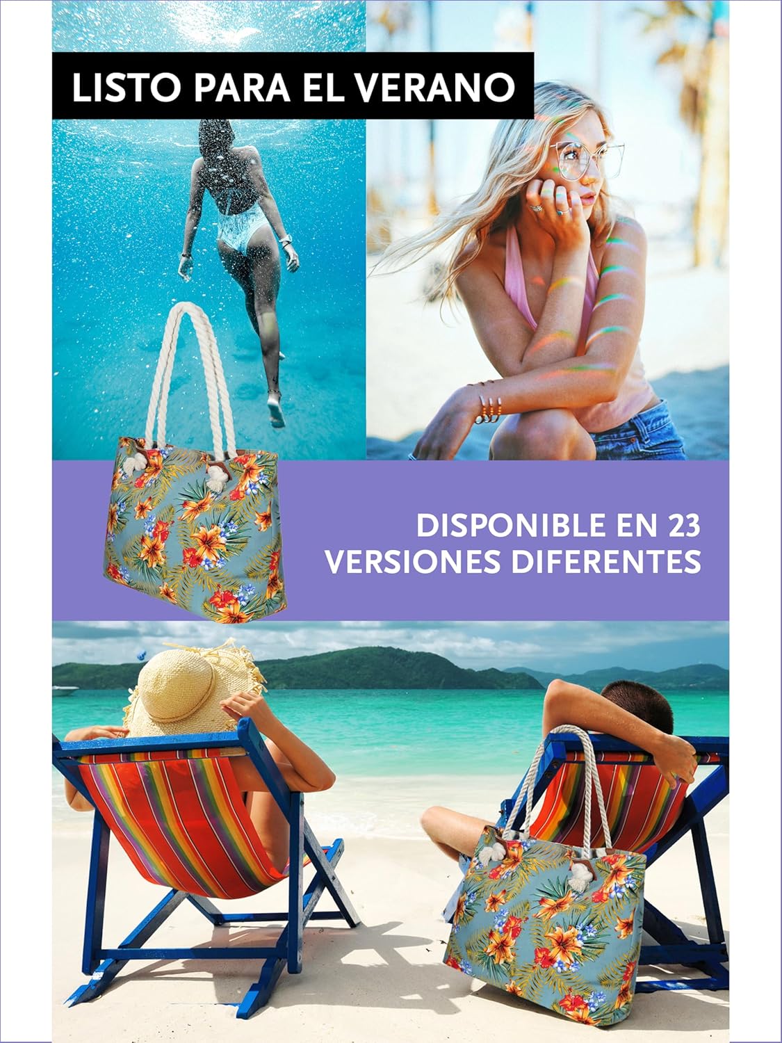 Thumbnail 4 de DonDon Bolso de playa grande impermeable 🌴 Tropical Vintage
