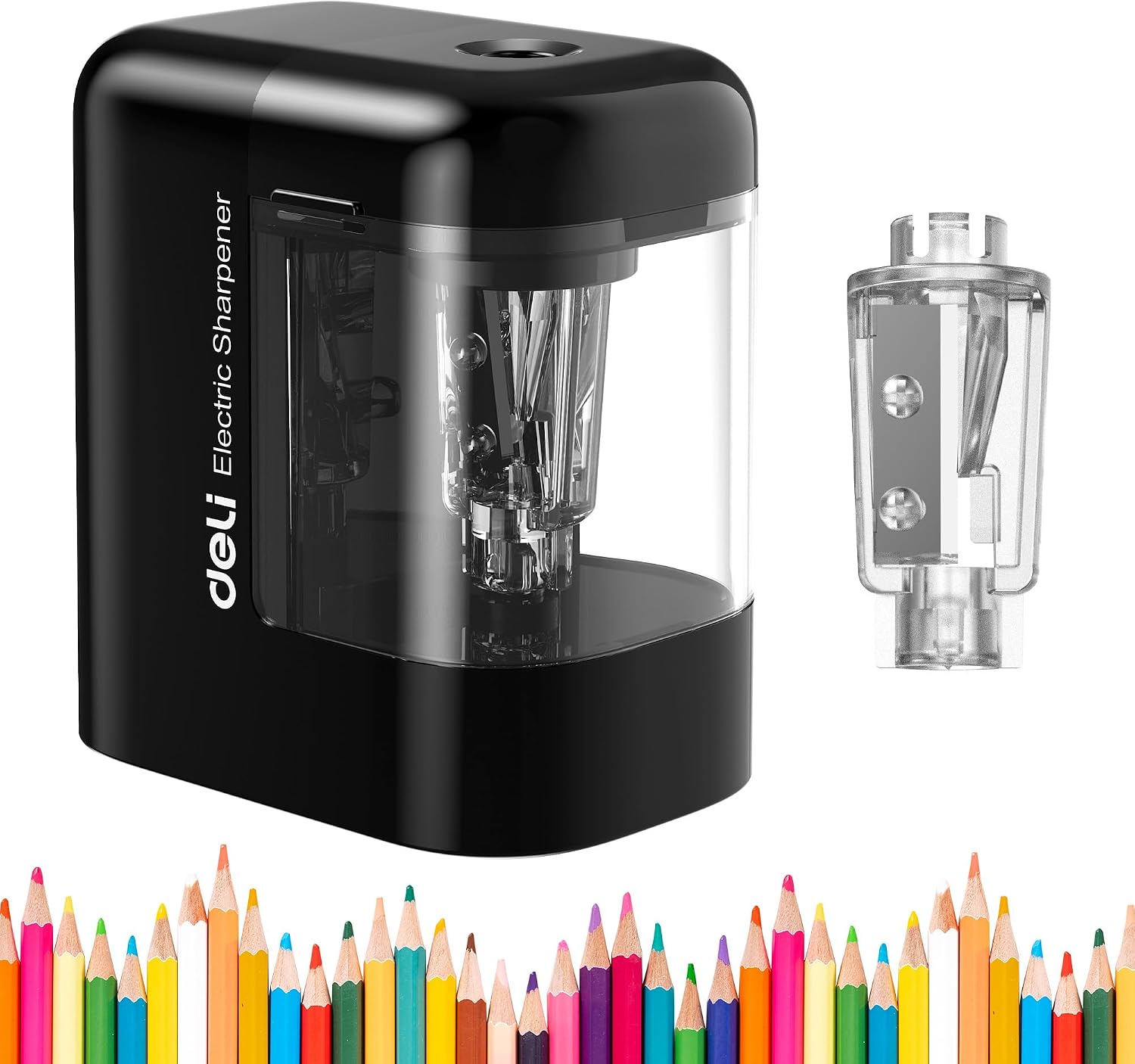 Deli Electric Pencil Sharpener, Black
