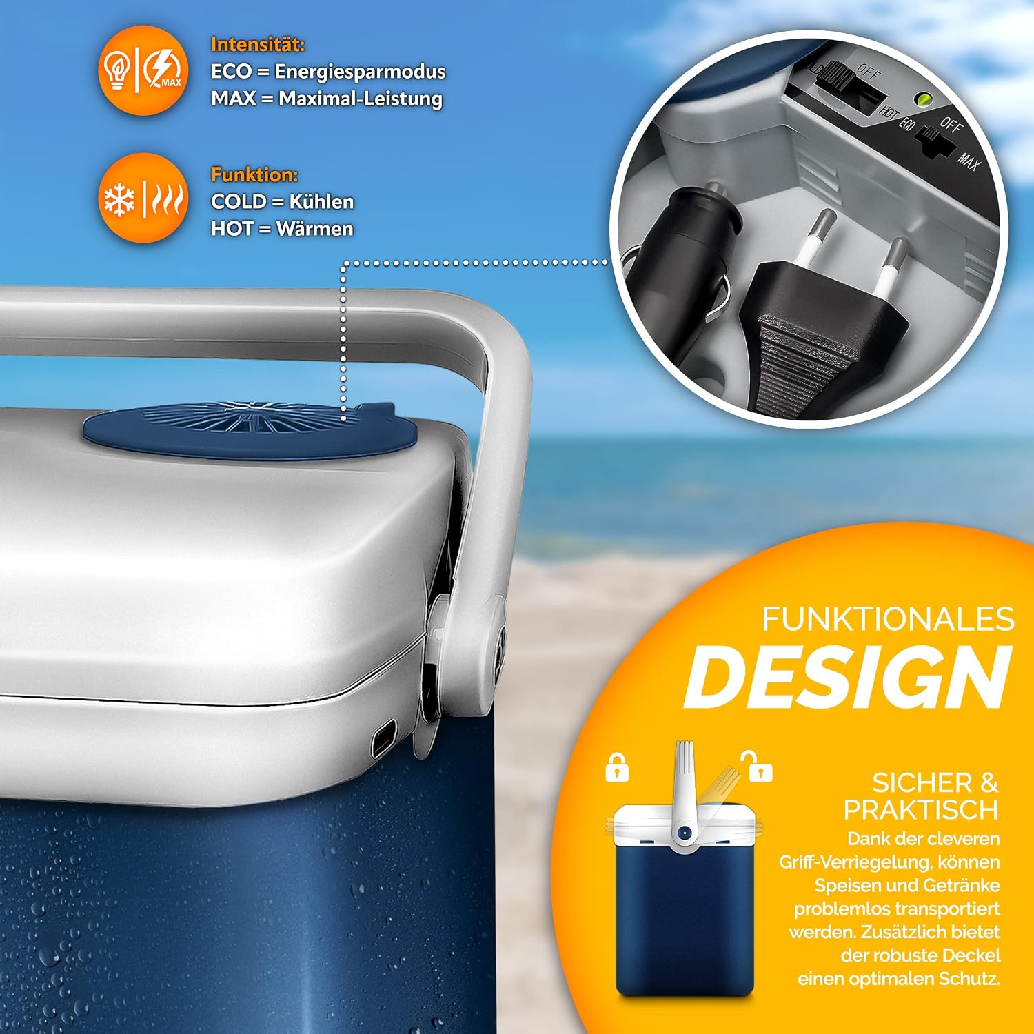 Detalle 2 de tillvex Kühlbox 32L mit Kühl‑und Wärmefunktion