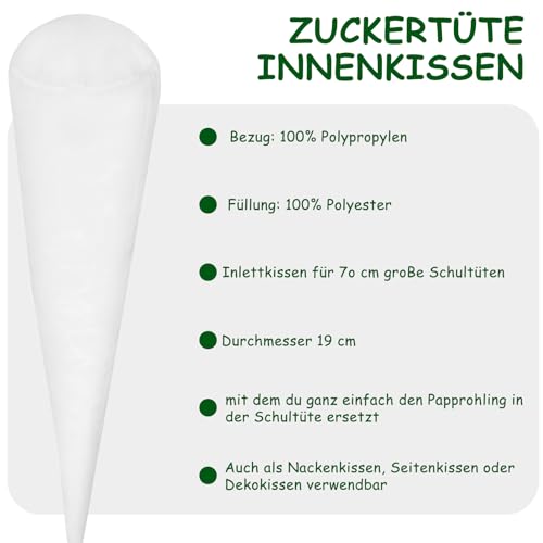 Detalle 2 de KUPITM6 Schultüte Kissen 70 cm – das flexible Innenkissen zum Befüllen