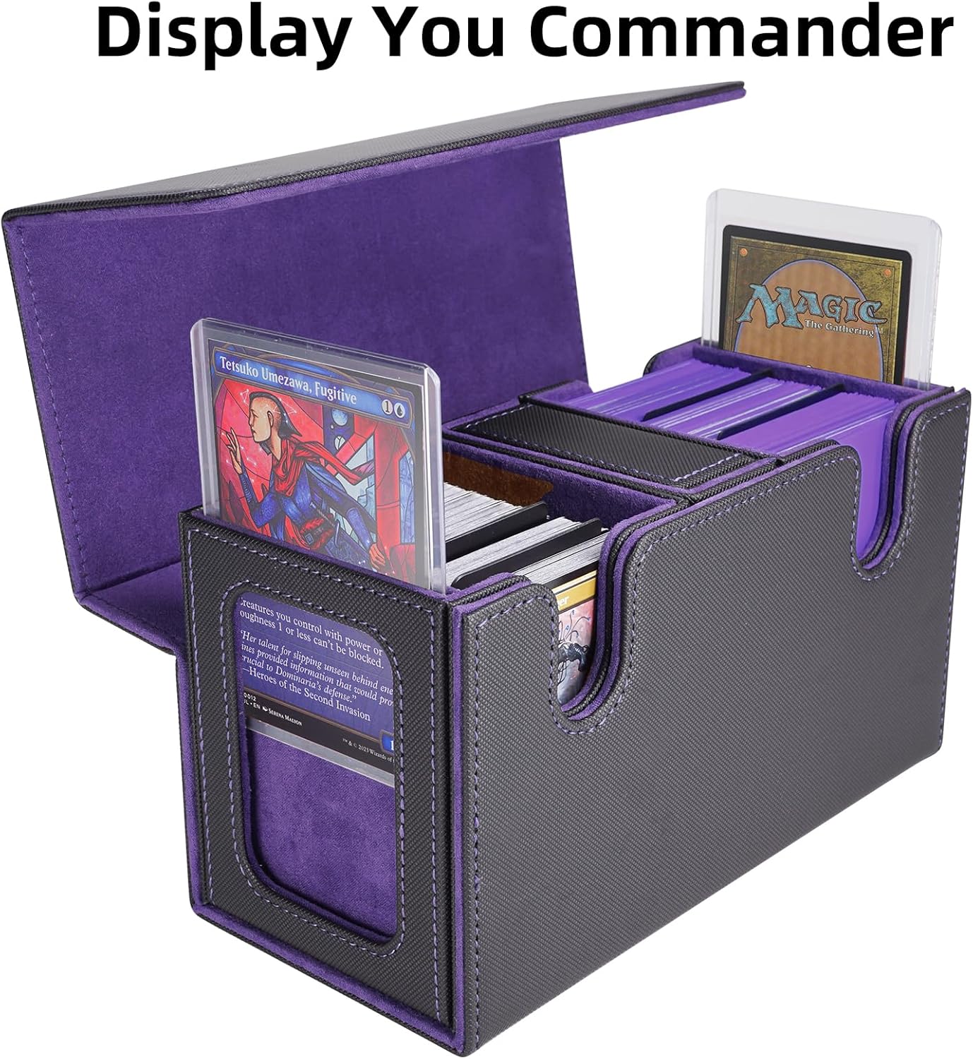 Thumbnail 1 de AFIING MTG Commander Deck Box 200 Double Sleeved Cards Storage – 3-in-1 Magnetic Card Case Organizer