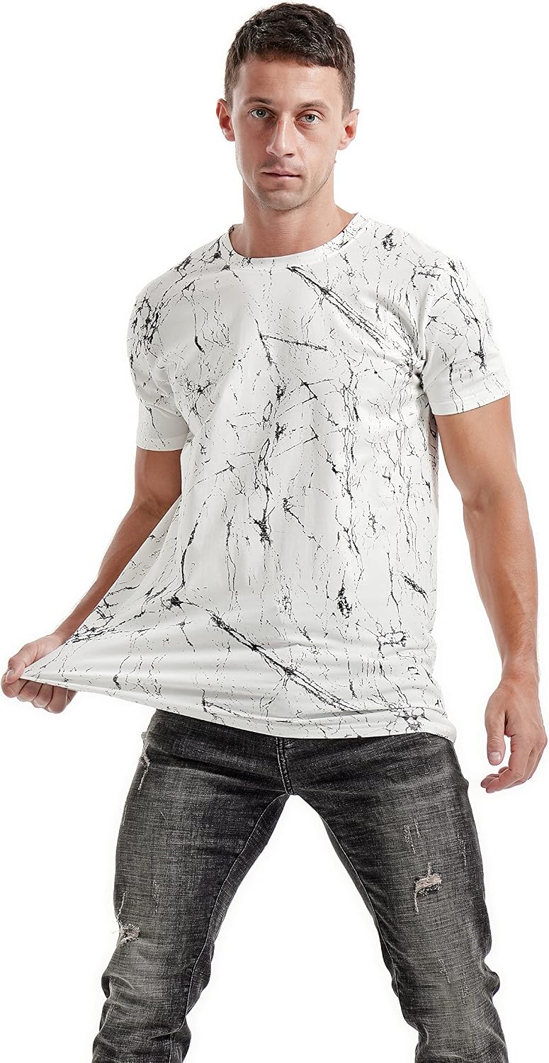 Thumbnail 3 de RONOMO Herren T-Shirt aus 95% Baumwolle & 5% Spandex (Mikroelastik), hautfreundlich – mit Graffiti-Kunstdruck