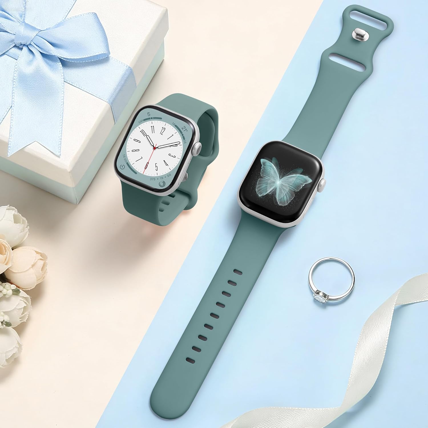 Thumbnail 5 de DaQin Soft Silicone Band for Apple Watch – Breathable Sport Strap (38/40/41/42mm) in Green
