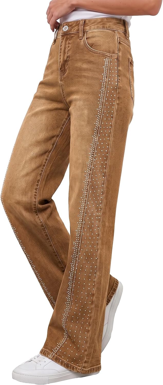 Detalle de Sidefeel Women's Wide-Leg Jeans