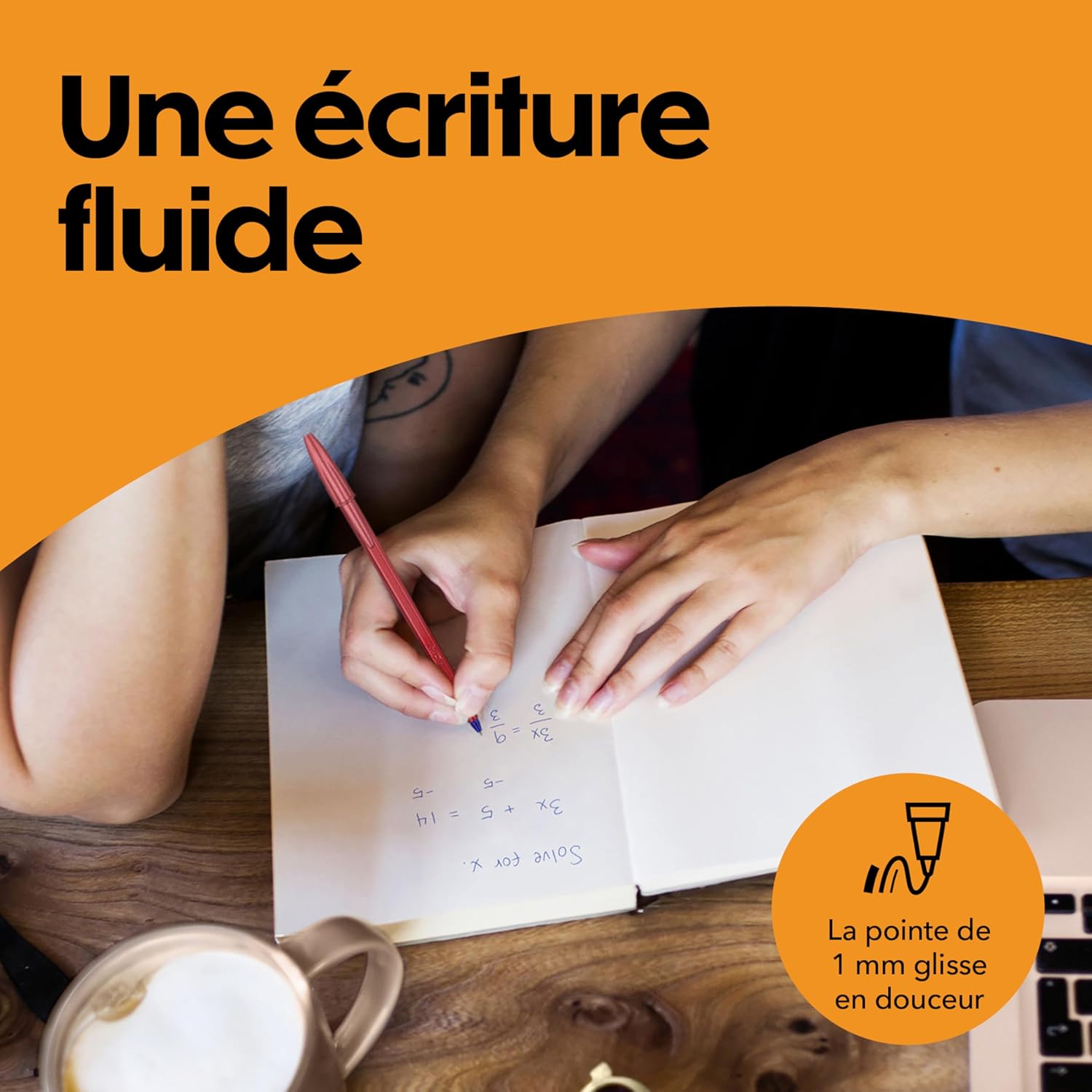 Thumbnail 1 de BIC Cristal Glacé Stylos-Bille Pointe Moyenne (1,00 mm) — Pack 7 avec Cartouches Rechargeables