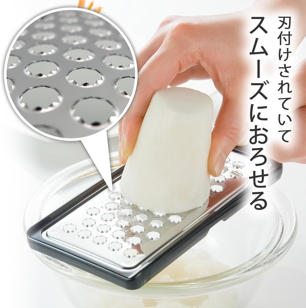 Detalle de 下村企販 32651 おろし器 ステンレス製おろし部・ブラック枠・日本製