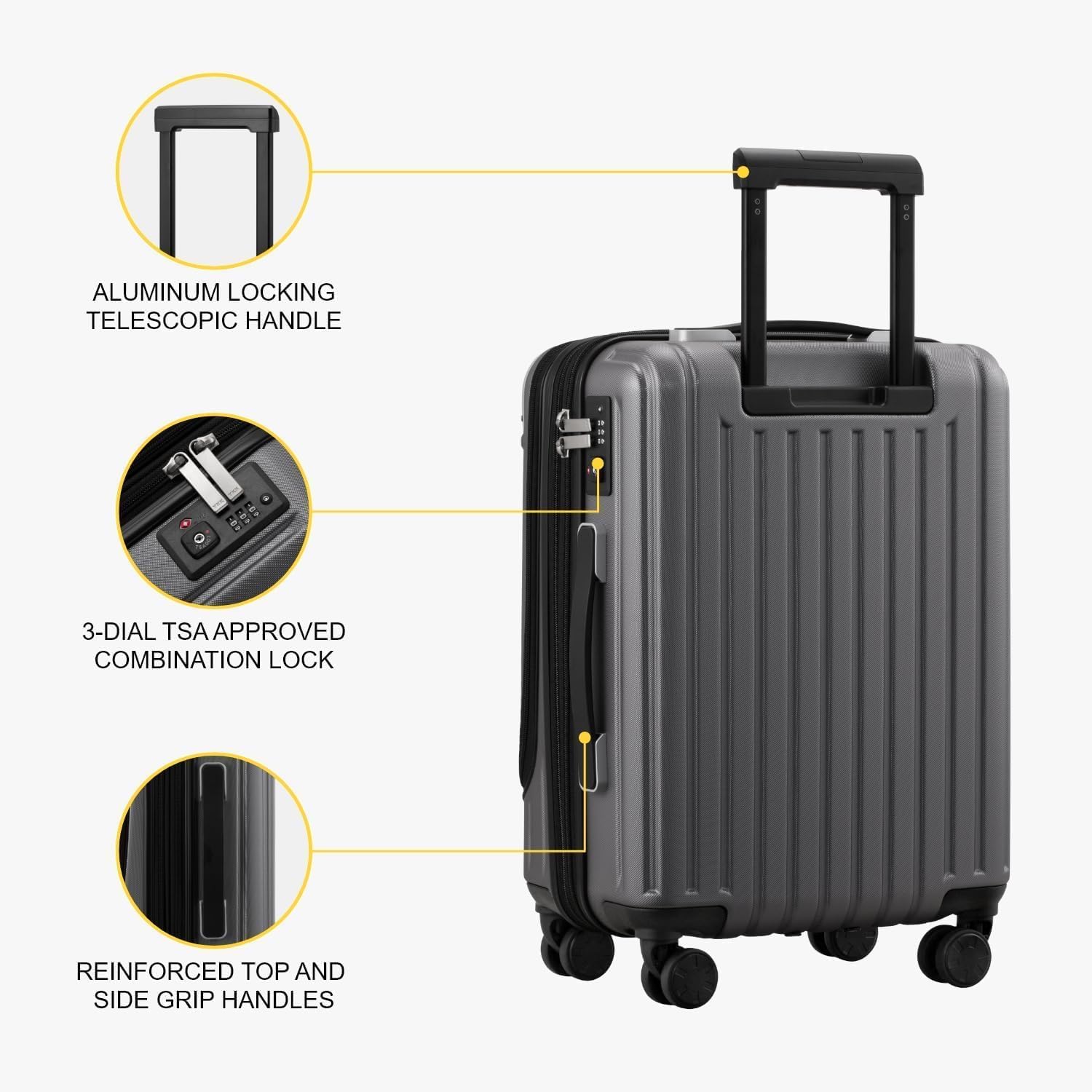 Thumbnail 5 de LEVEL8 Koffer Trolleys Handgepäck Hartschalenkoffer Rollkoffer Reisekoffer, TSA
LEVEL8 Koffer Trolleys Handgepäck Hartschalenk…