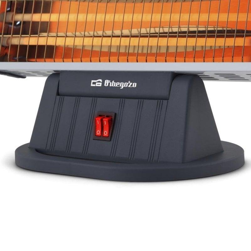Detalle de Orbegozo BP 0204 radiador de cuarzo de 1.200 W con 3 niveles de potencia y seguridad antivuelco