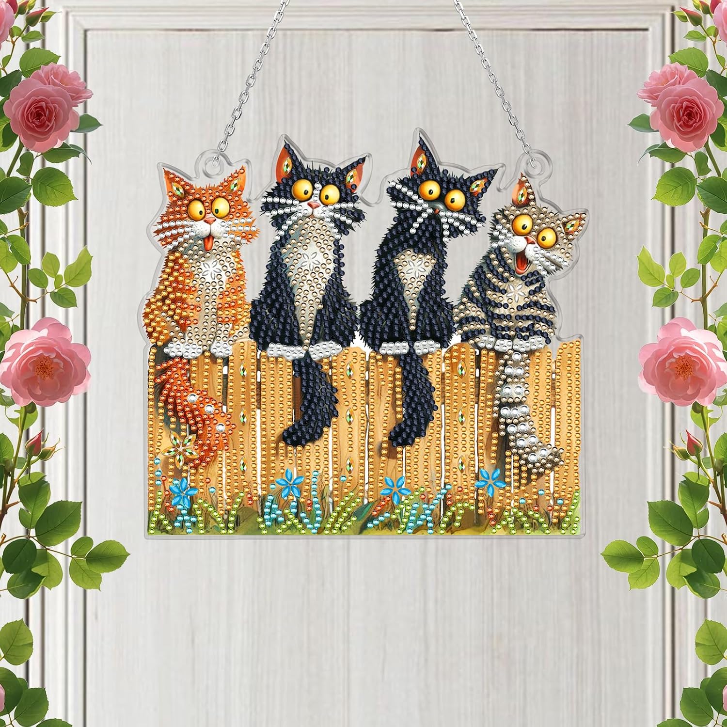 Detalle 2 de Yiminu.DS Diamond Painting Set – Katze, 5D Diamant Painting mit Acrylplatte