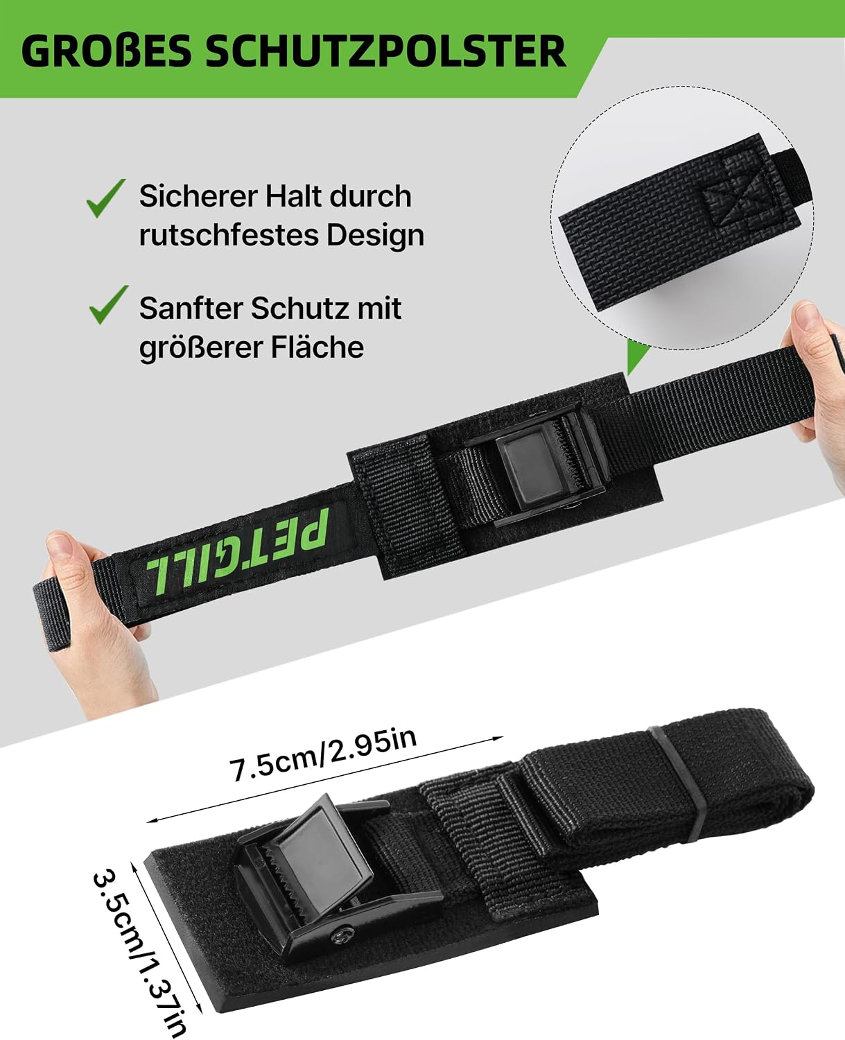 Thumbnail 2 de Spanngurte mit Polsterung (40 cm, 20 mm) für Fahrradträger – 4 Stück, bis 200 kg Belastbarkeit