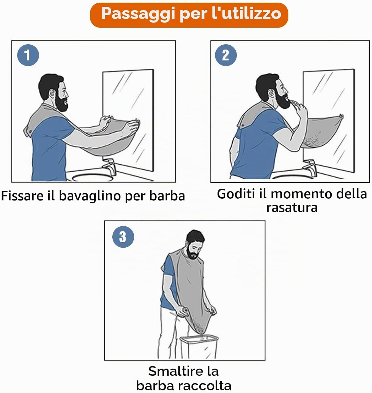 Thumbnail 2 de Leaflai Grembiule da Barba Impermeabile: telo per barba con ventose, antiaderente e facile da pulire