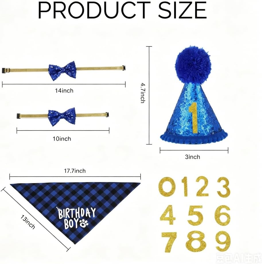 Thumbnail 1 de MAJIAYU Dog Birthday Outfit, Blue