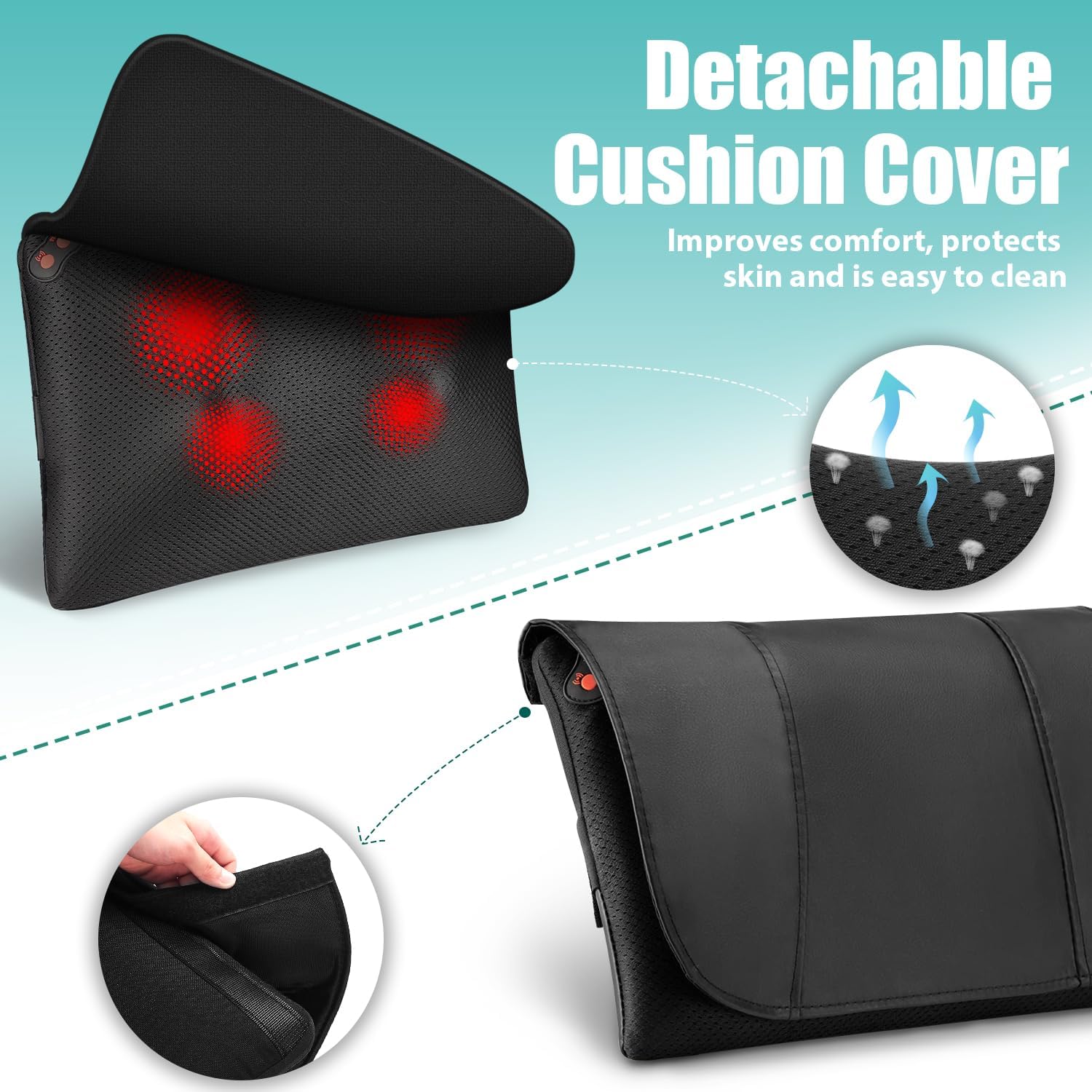 Thumbnail 4 de WOQQW Back Massager Neck Pillow with Heat