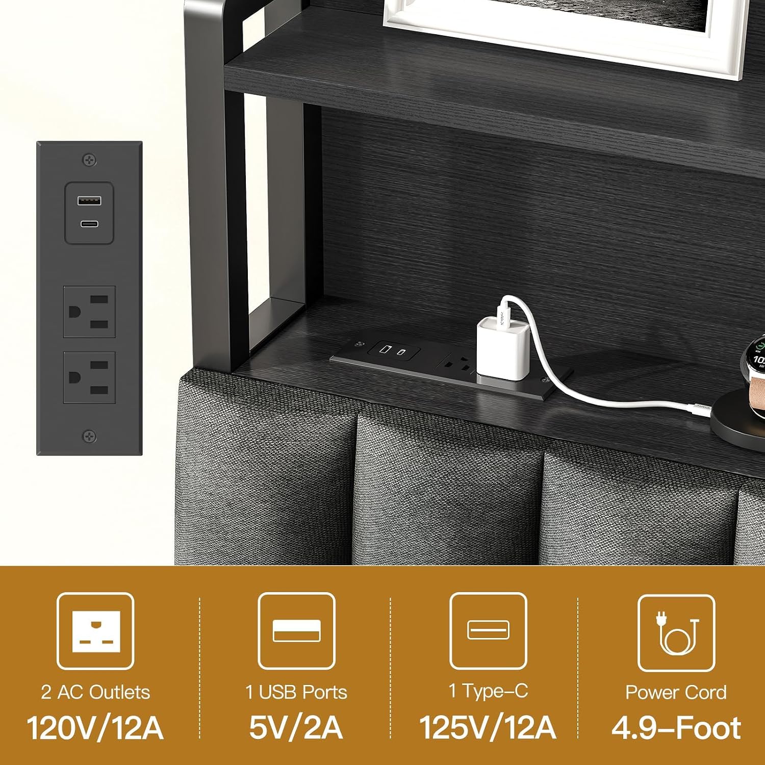Detalle de TEENFON Queen Bed Frame