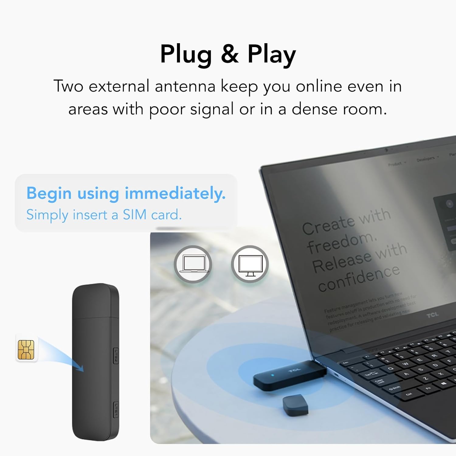 Thumbnail 3 de TCL Linkkey IK41 Portable 4G LTE USB Dongle (up to 150Mbps) for plug-and-play internet