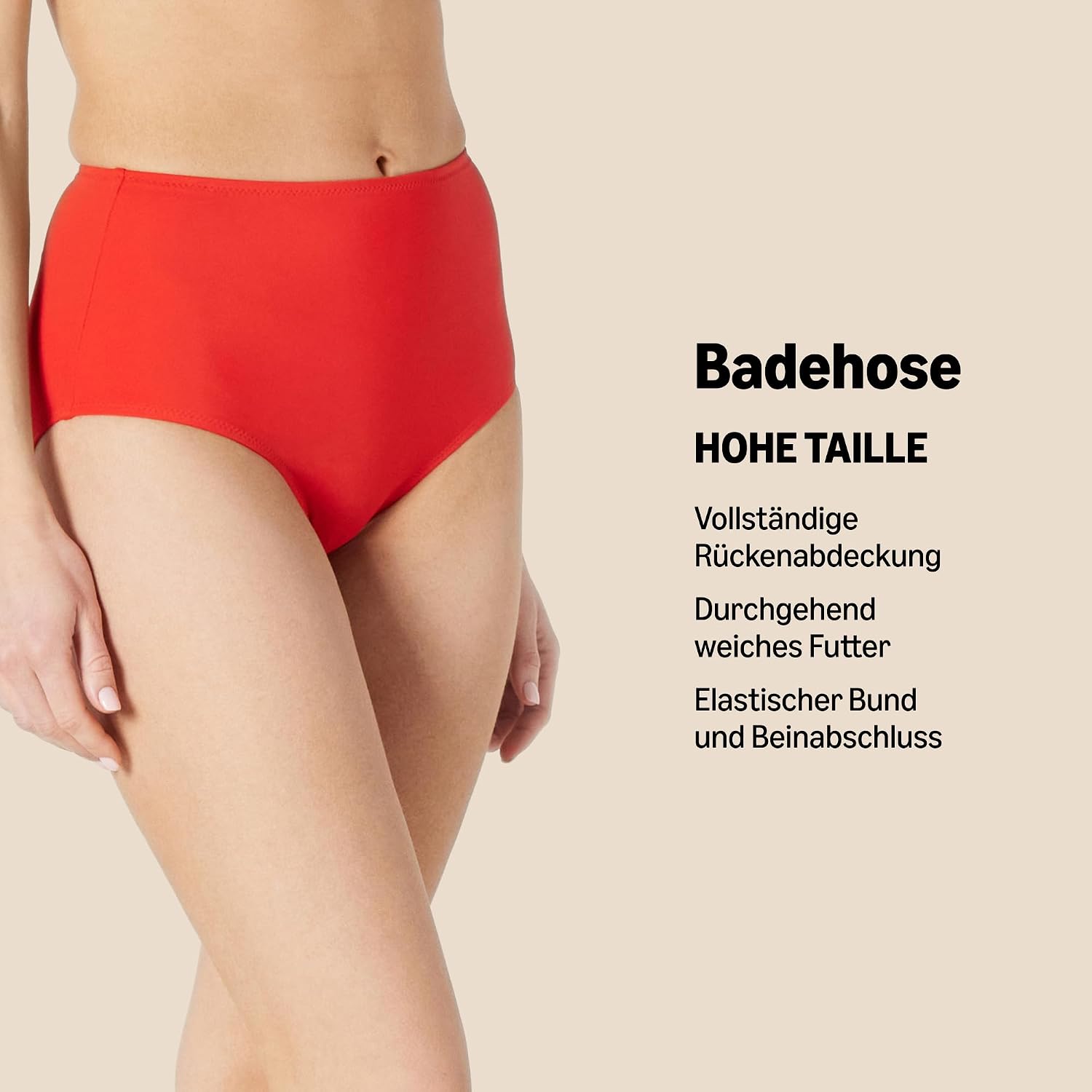 Detalle 2 de Amazon Essentials Damen Badehose mit hoher Taille – Übergröße, 4-Wege-Stretch