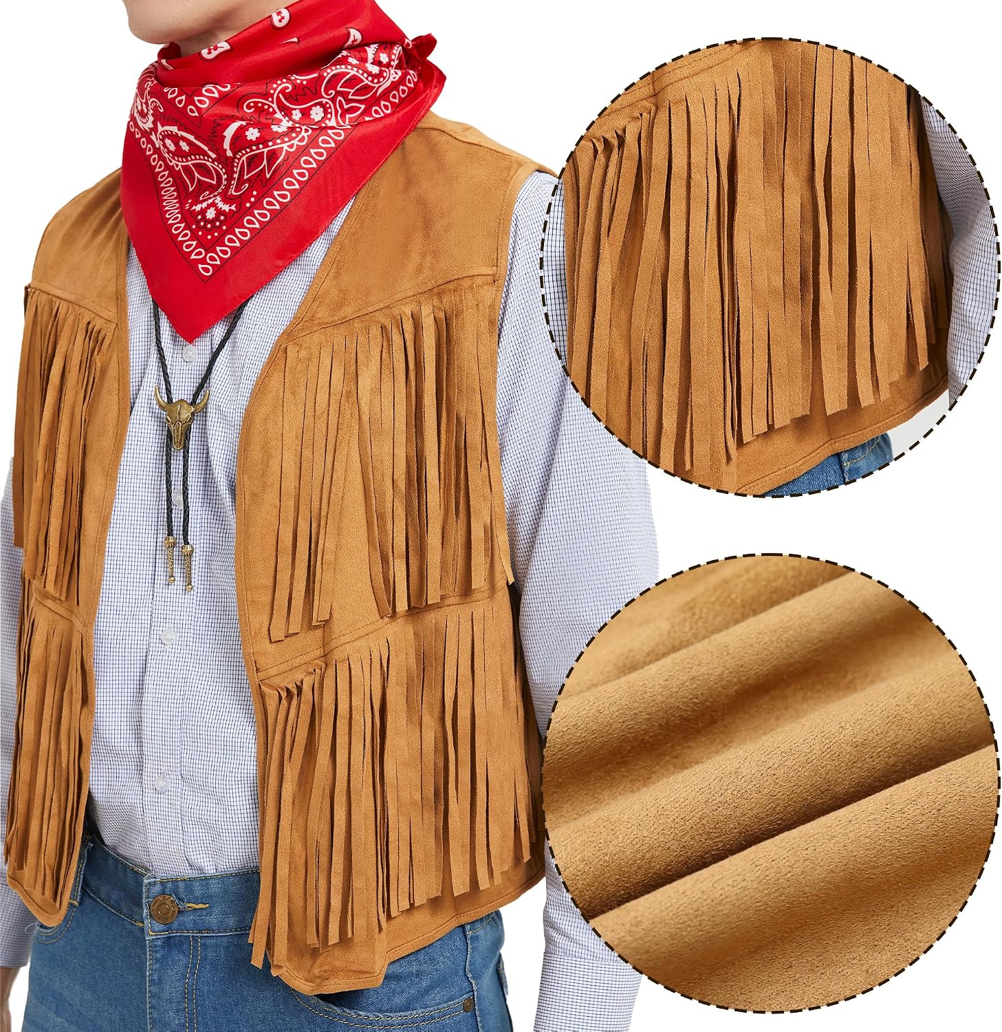 Thumbnail 6 de Firecos Cowboy Kostüm Herren Western mit Hut und Weste 🎭