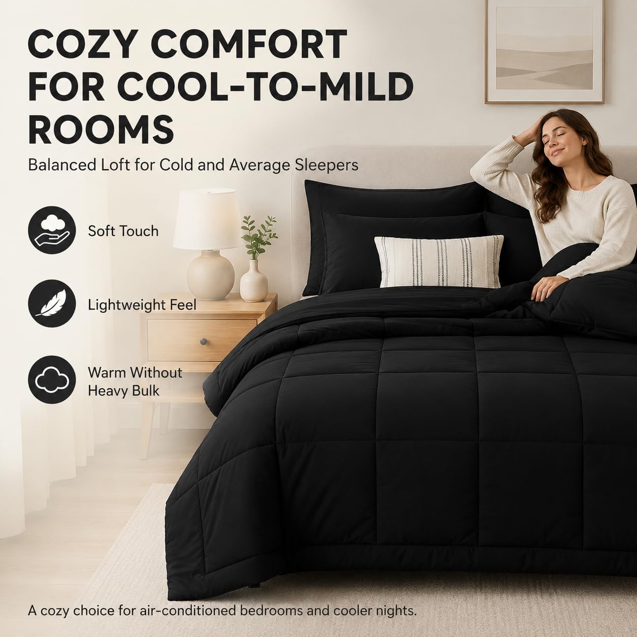 Detalle 2 de CozyLux Queen Comforter Set 7 Piece