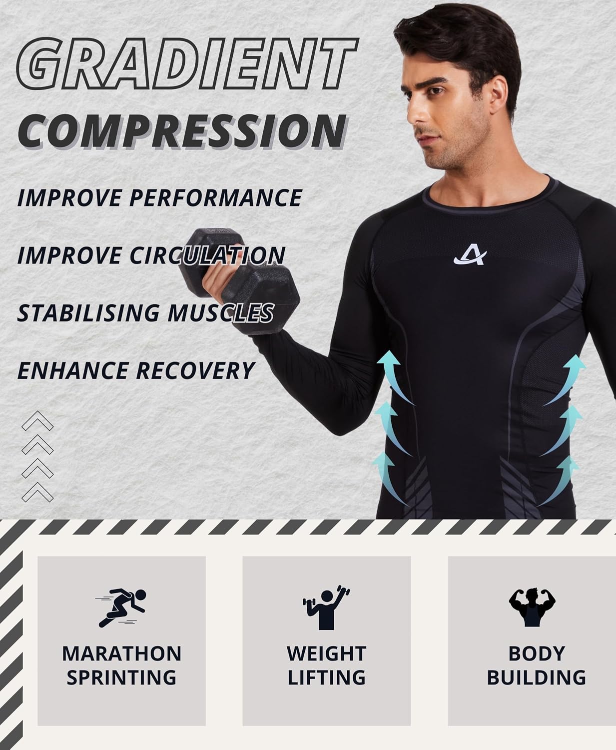 Thumbnail 4 de AMZSPORT Maglia Compressione Uomo Manica Lunga